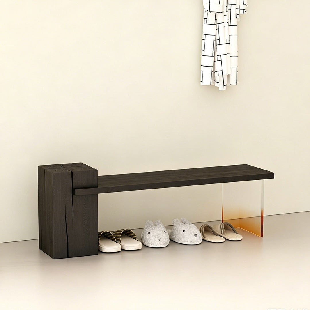 Cruz Amber Gradient Acrylic And Dark Wood Shoe Bench