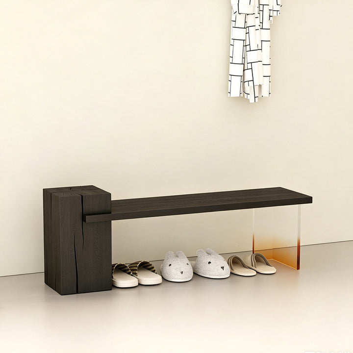 Cruz Amber Gradient Acrylic And Dark Wood Shoe Bench