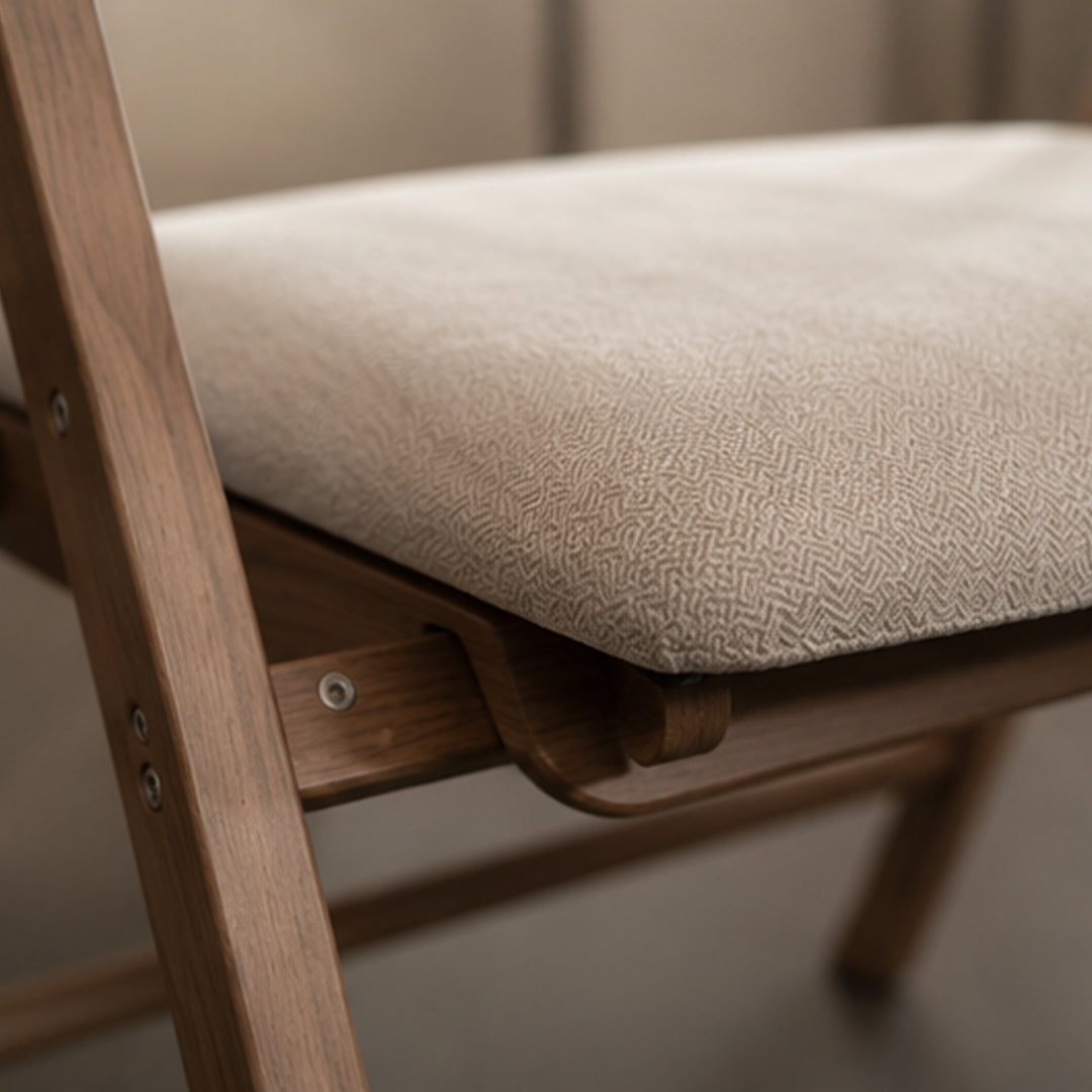 Vireo Natural Wood and Grey Upholstered Folding Chair