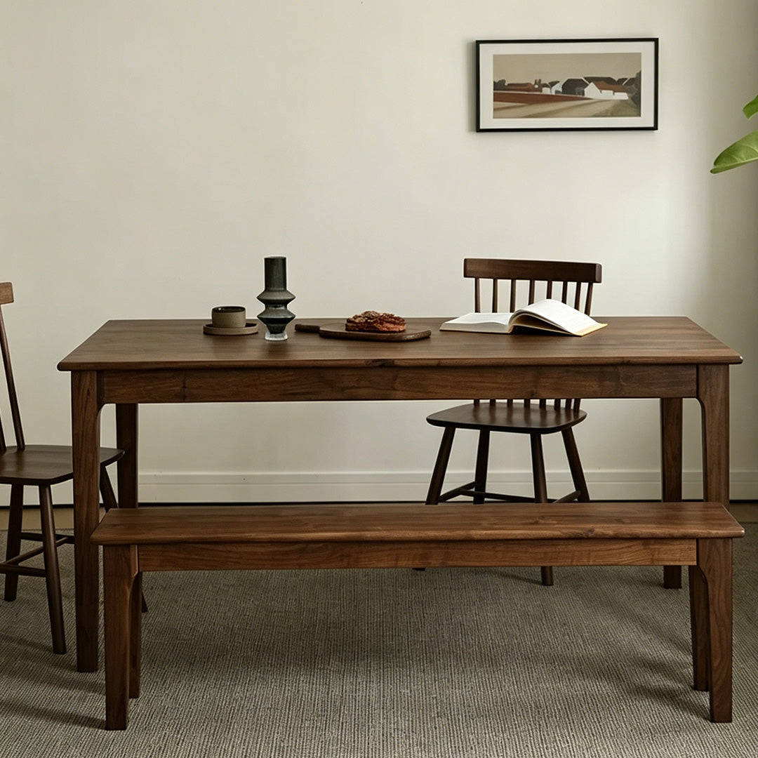 Victor Walnut Solid Wood Dining Table
