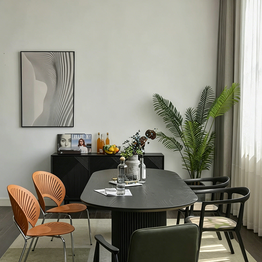 Curtis Matte Black Oval Dining Table