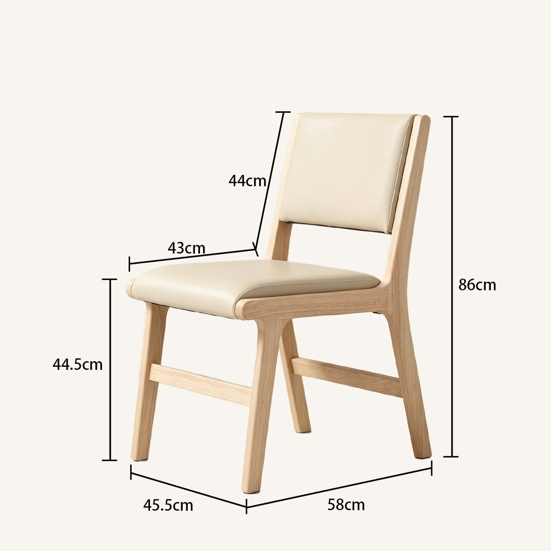 Merrick Natural Wood Cream Upholstered Dining Chair