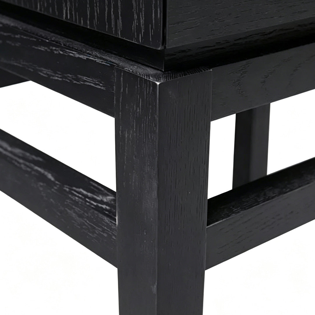 Fabian Black Oak Bedside Table With Drawer