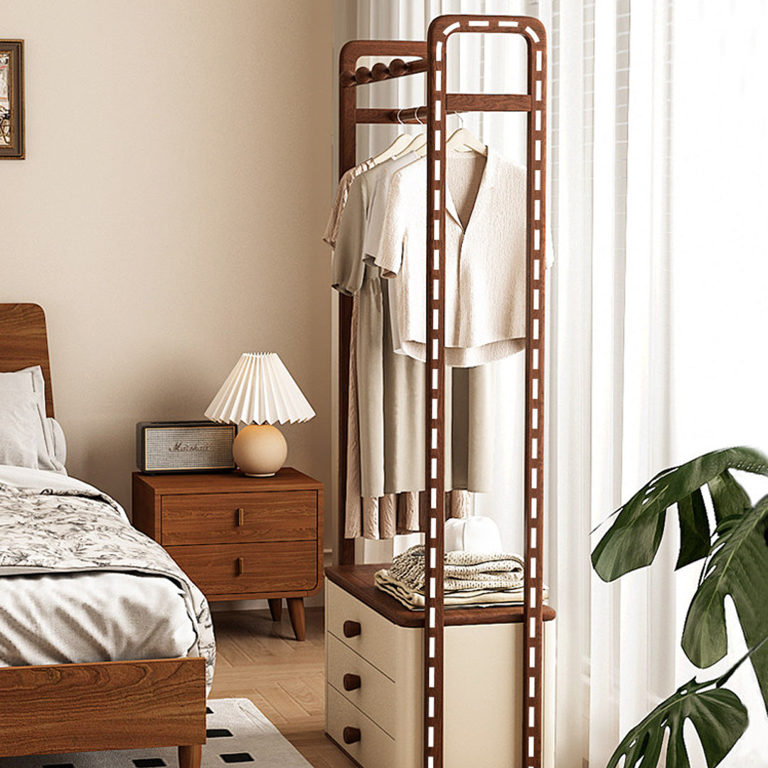 Sigurd Walnut And Cream Freestanding Garment Rack