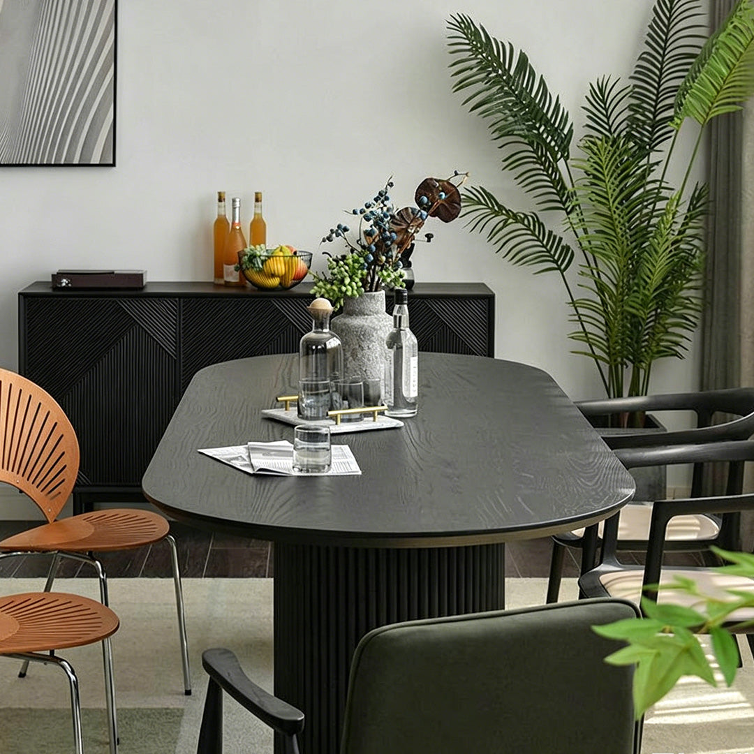 Curtis Matte Black Oval Dining Table
