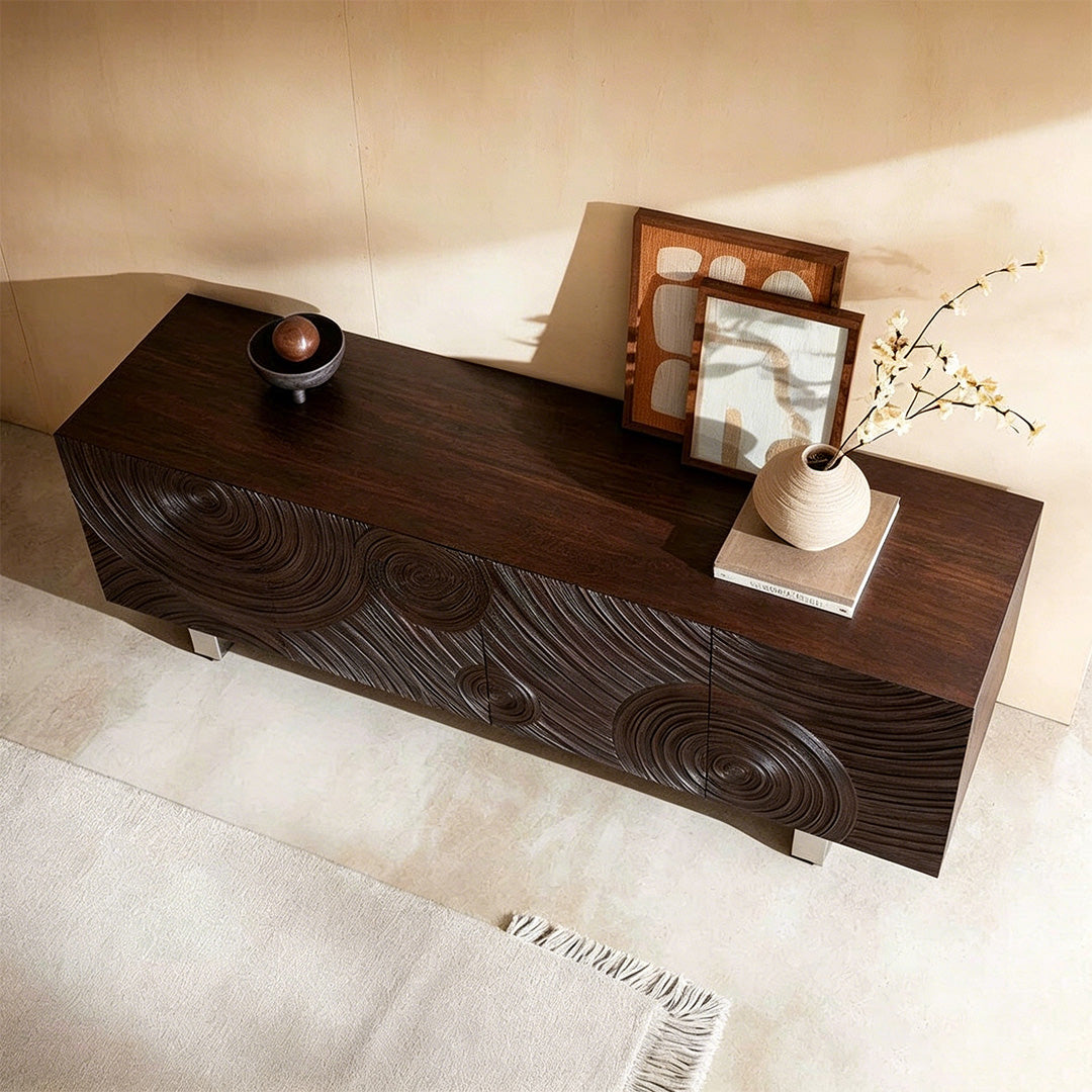 Sorelle Dark Wood Textured Sideboard