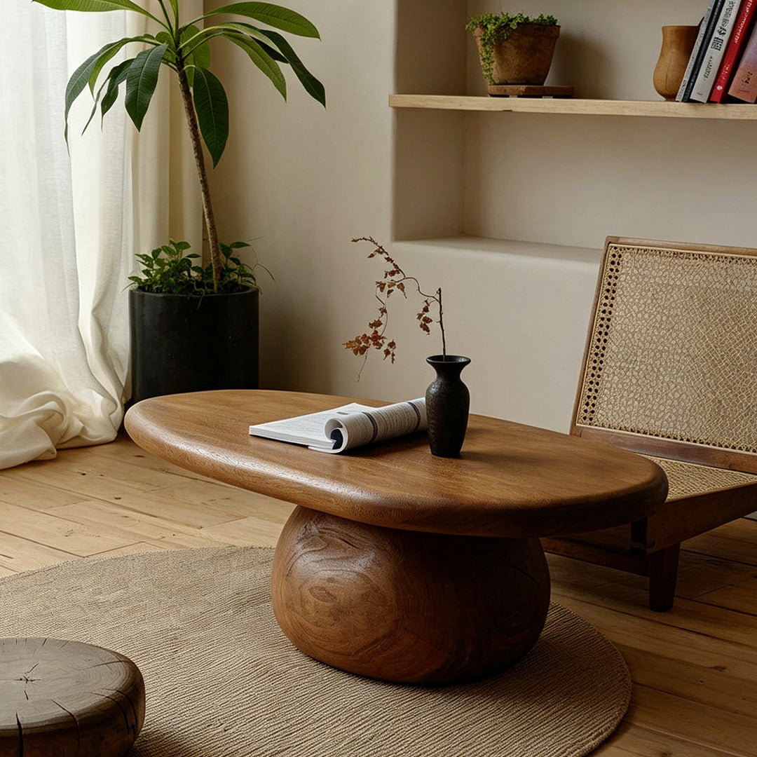 Jace Natural Wood Sculptural Coffee Table