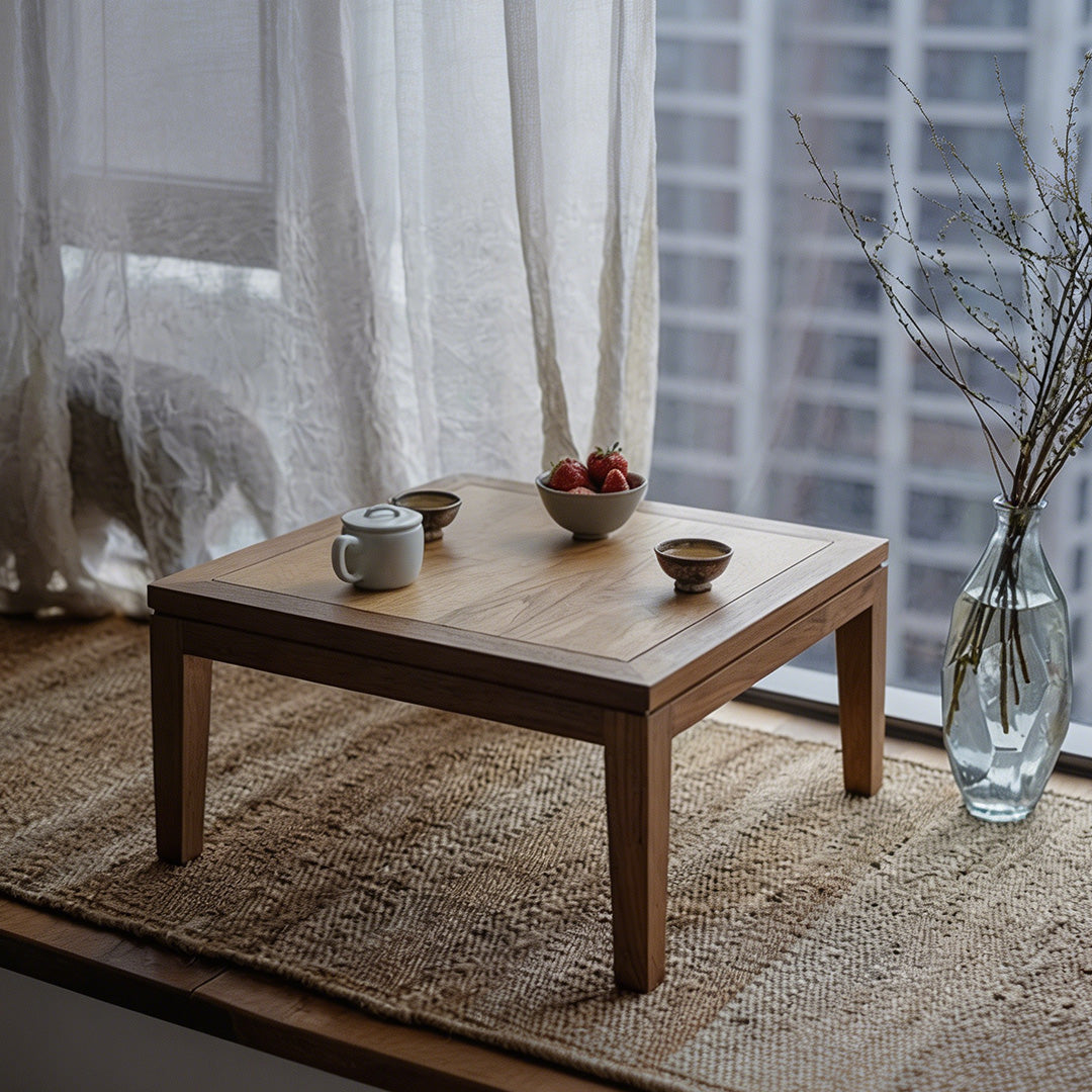 Cedrick Natural Wood Square Coffee Table