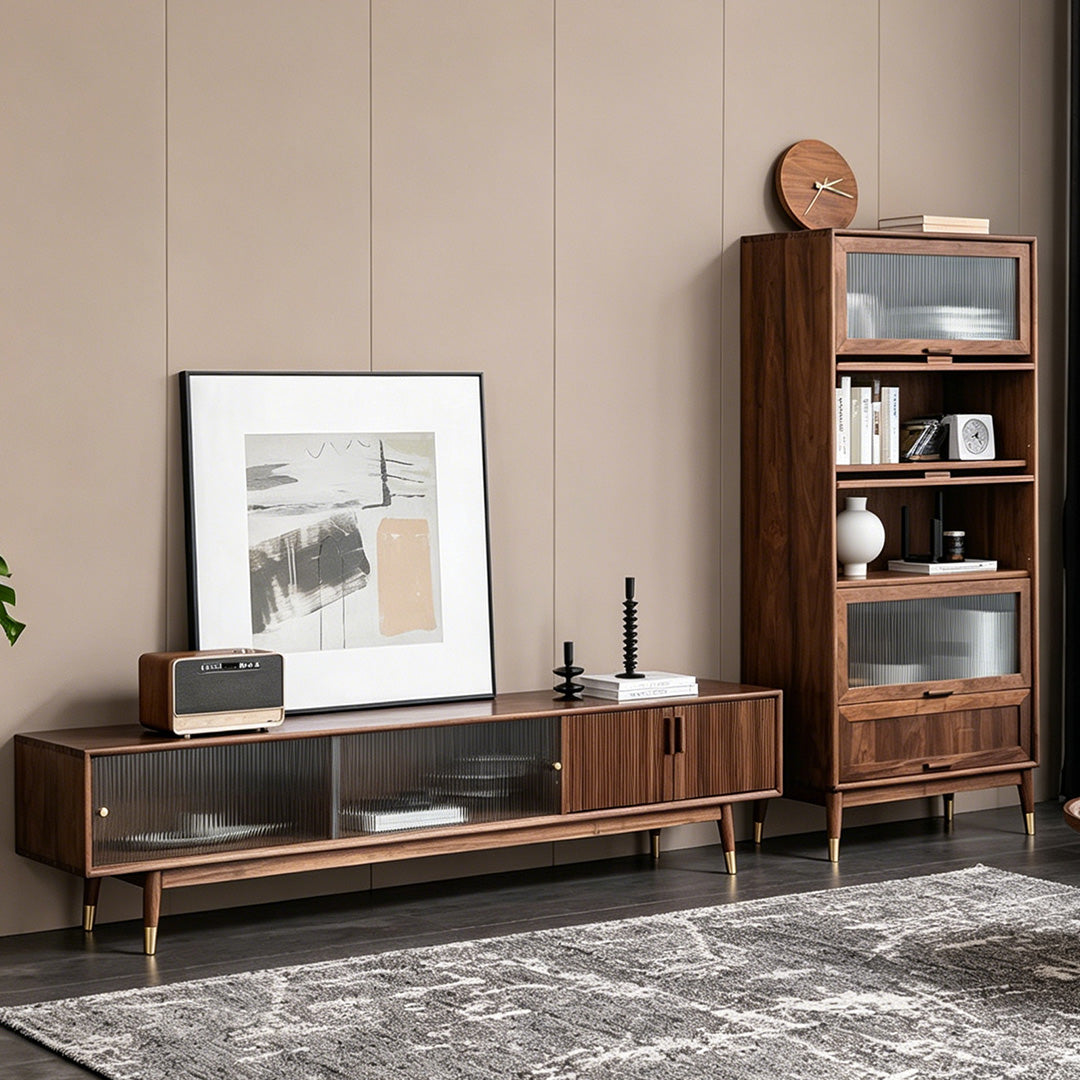 Benjamin Walnut Glass-front Display Cabinet