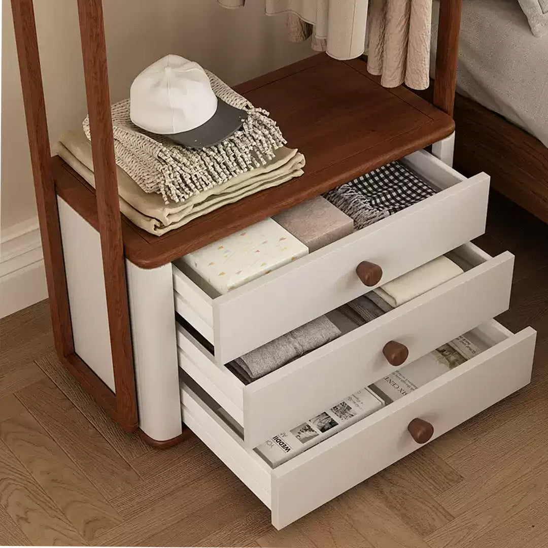 Sigurd Walnut And Cream Freestanding Garment Rack