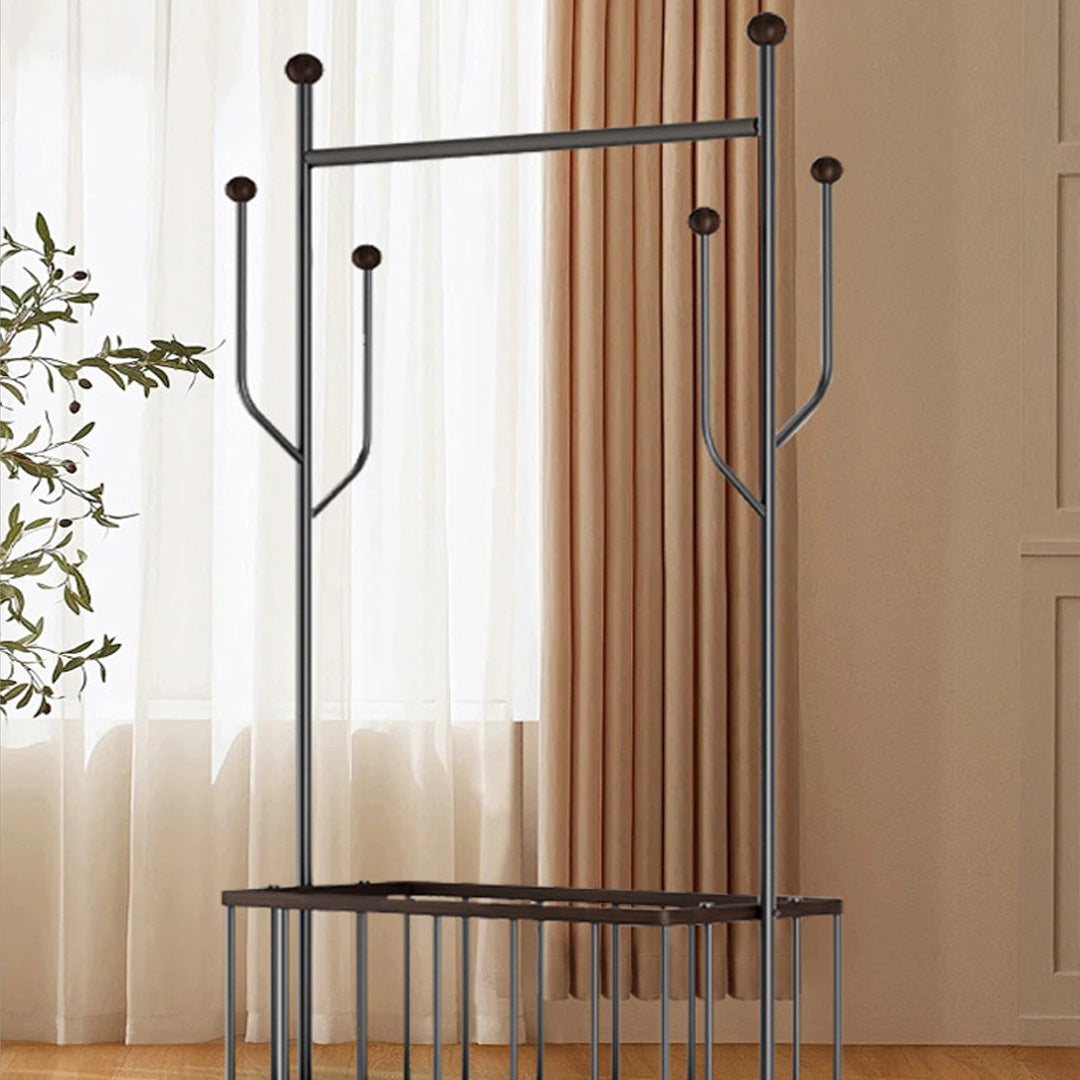 Fulbourn Bronze & Wood Freestanding Garment Rack