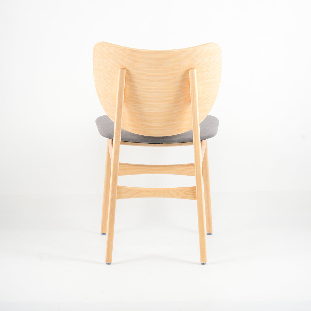 Larkspur Natural Ash Wood Dining Chair With Grey Fabric Seat