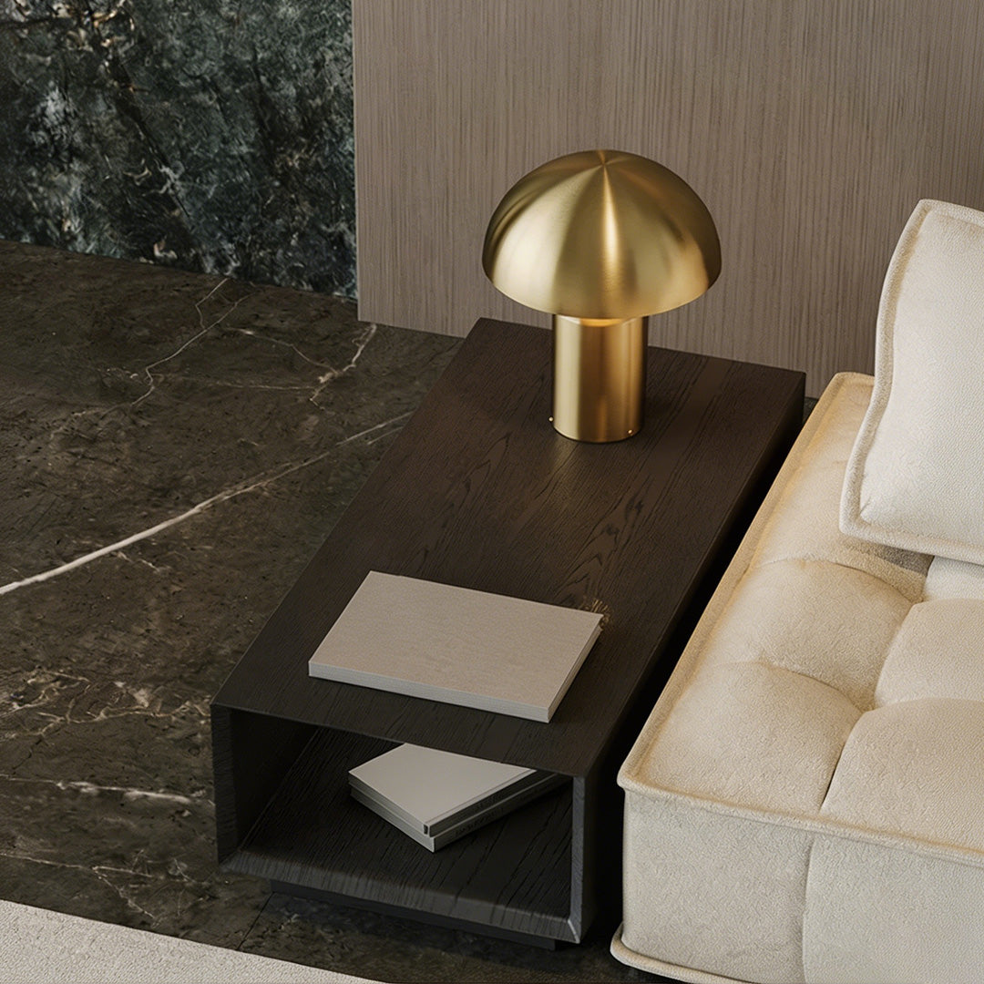 Caspian Black Marble-effect Side Table