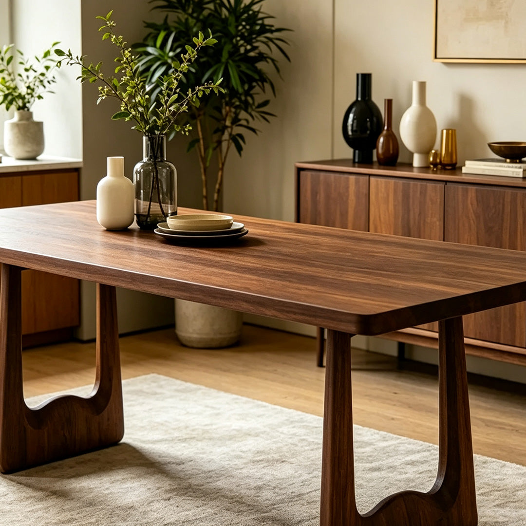 Jude Walnut Solid Wood Dining Table