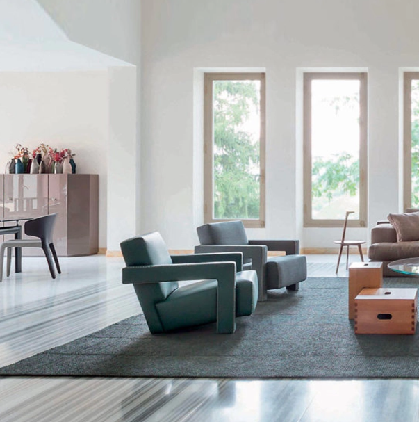 Cassina Utrecht Armchair Designer Sofa Chair Minimalist Small Apartment Italian Single Chair 7-Character Chair