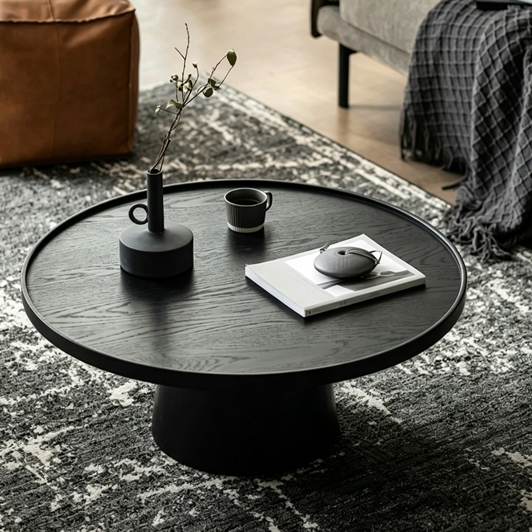Emmett Matte Black Round Coffee Table