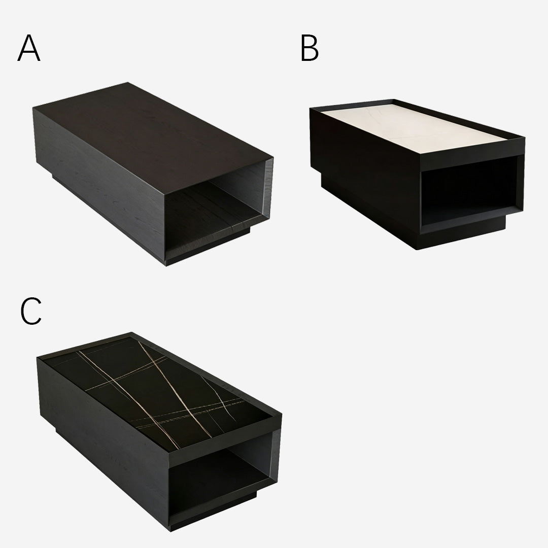 Caspian Black Marble-effect Side Table