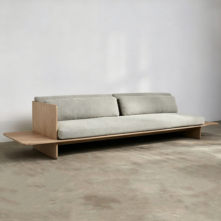 Craigie Oak And Light Grey Fabric Sofa