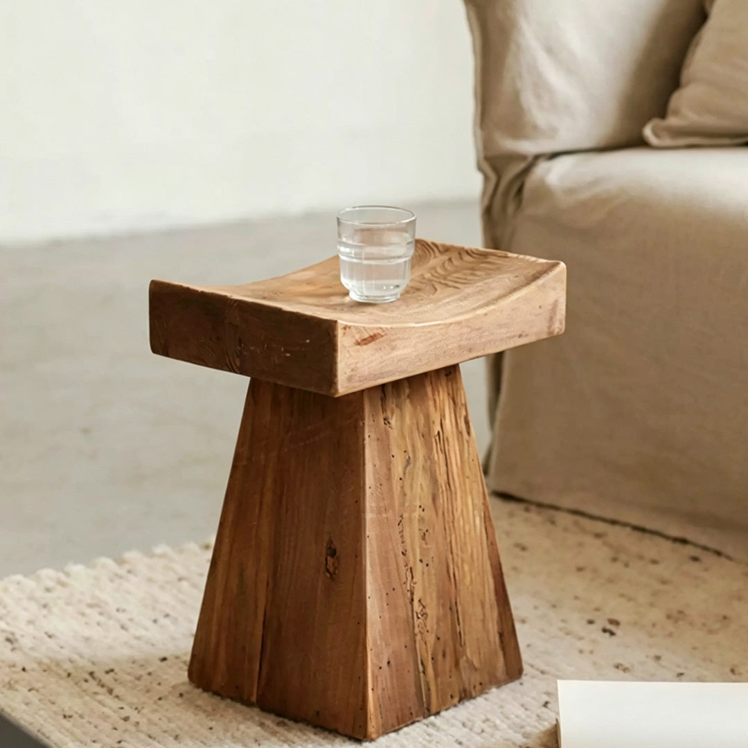 Gilbert Natural Wood Sculpted Side Table