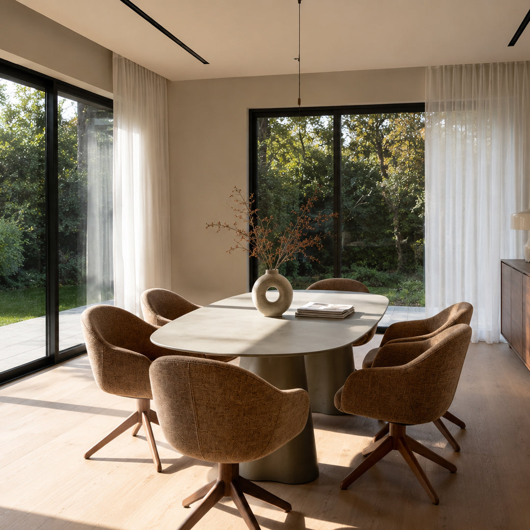 Sedgwick Taupe Sculptural Dining Table