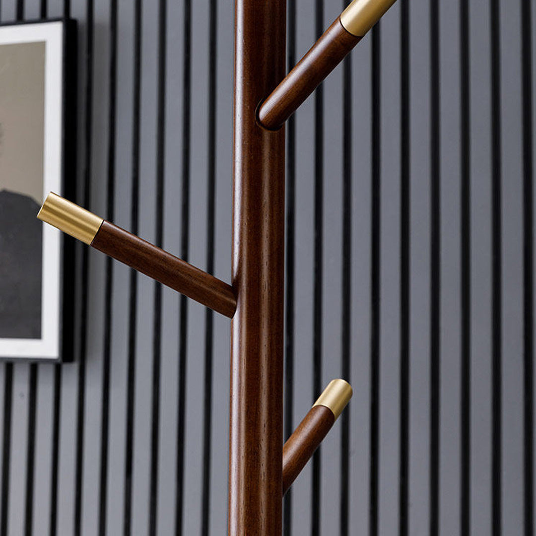 Erik Walnut Coat Stand With Brass Accents