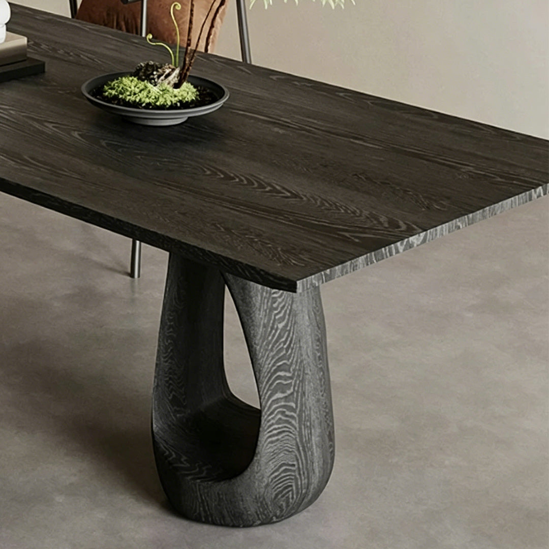 Byron Ebony Wood Sculptural Dining Table