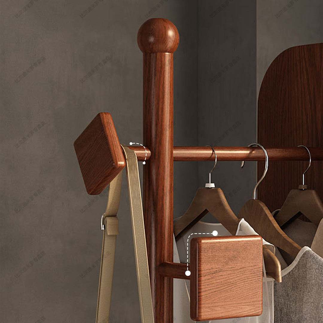 Brentwood Walnut Full-length Storage Mirror Stand