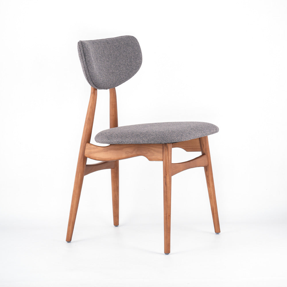 Arden Grey Fabric And Natural Wood Dining Chair