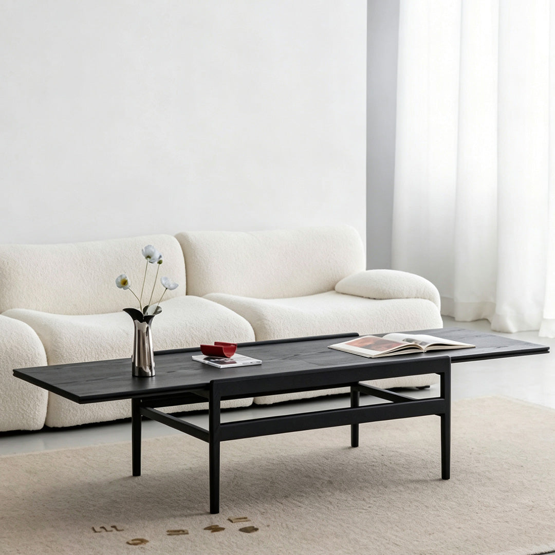 Farley Extendable Coffee Table In Black Wood