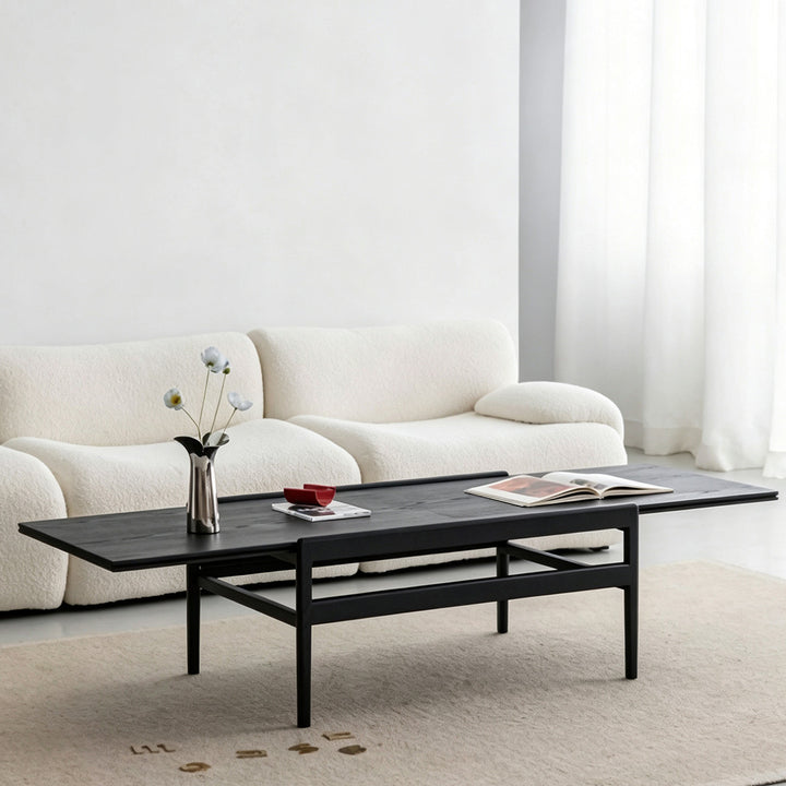 Farley Extendable Coffee Table In Black Wood