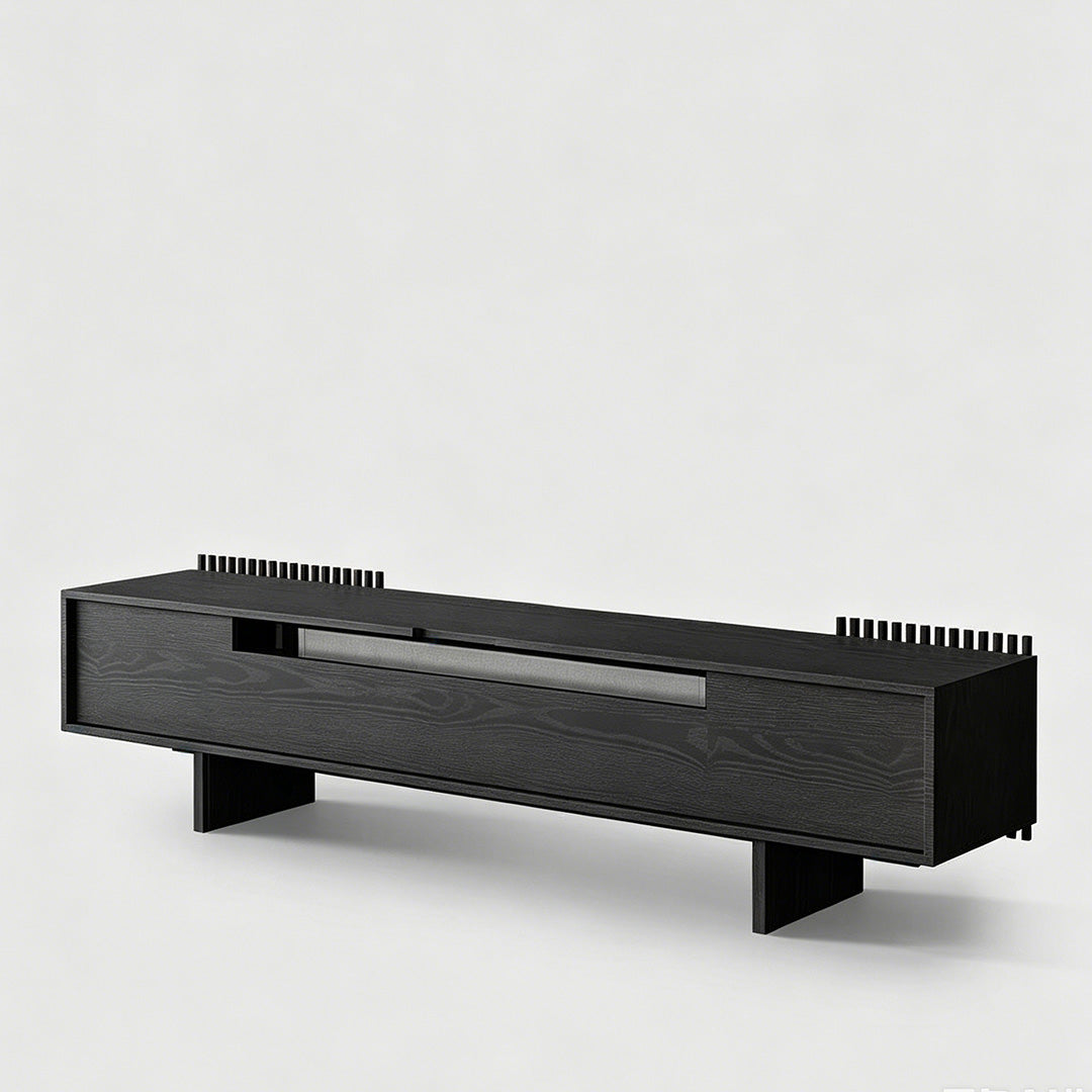 Lorne Black Slat-detail TV Console