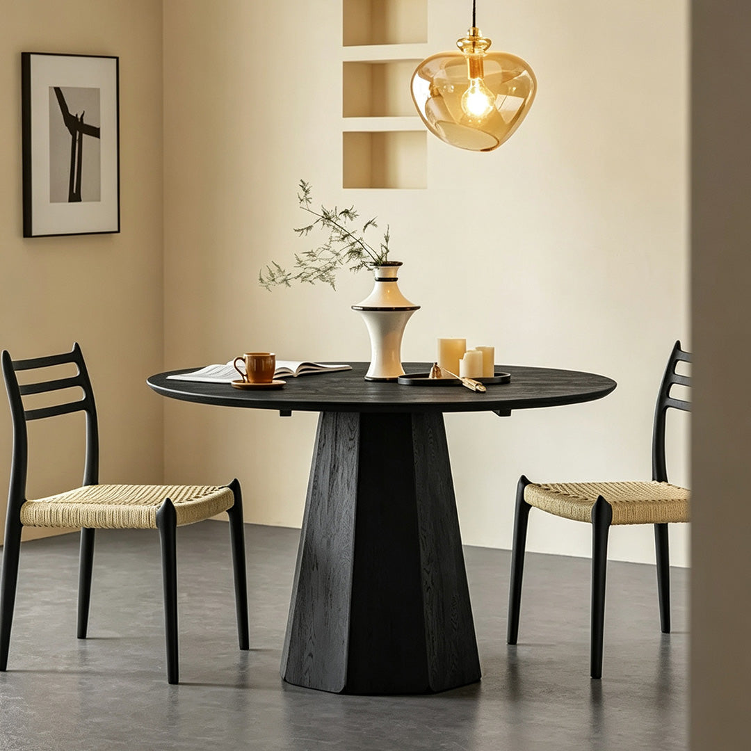 Ewan Black Wood Dining Table