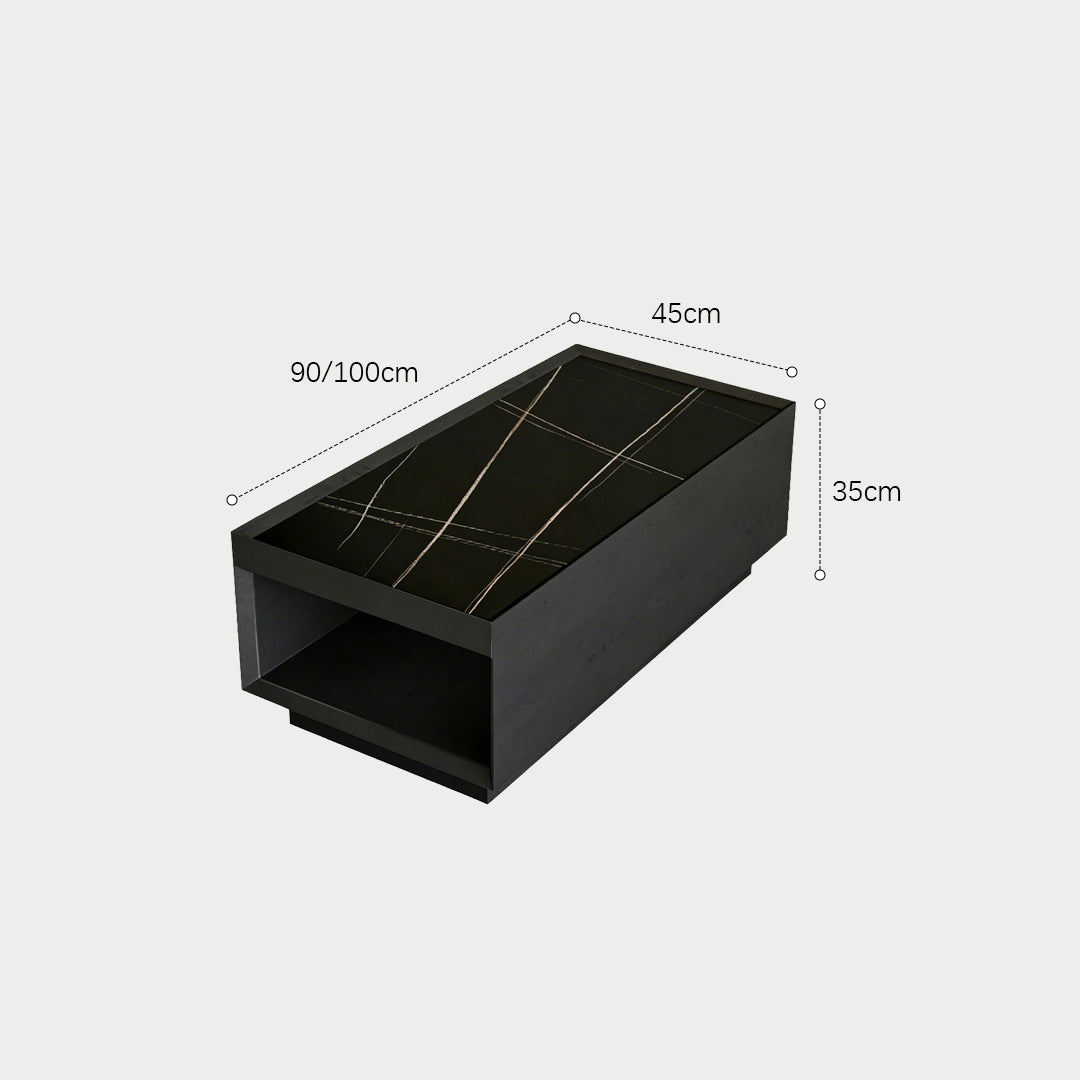 Caspian Black Marble-effect Side Table