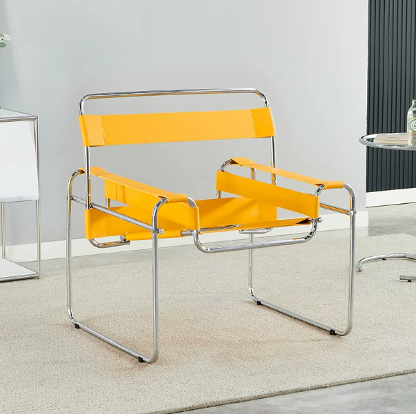 Wassily Chair, Retro Industrial Style, Bauhaus Casual Single Chair, Saddle Leather Chair