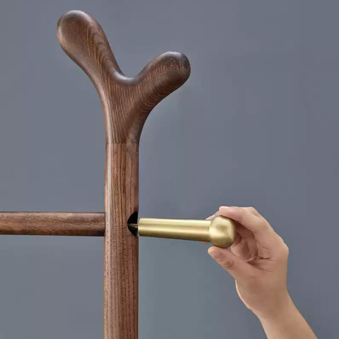 Ingrid Wax Wood Standing Coat Rack