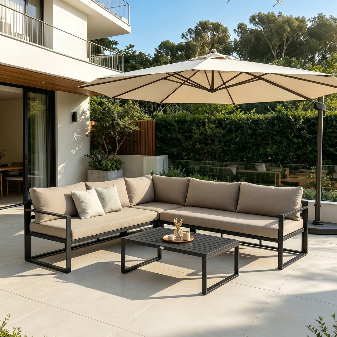 Joseph Taupe Outdoor Corner Sofa Set