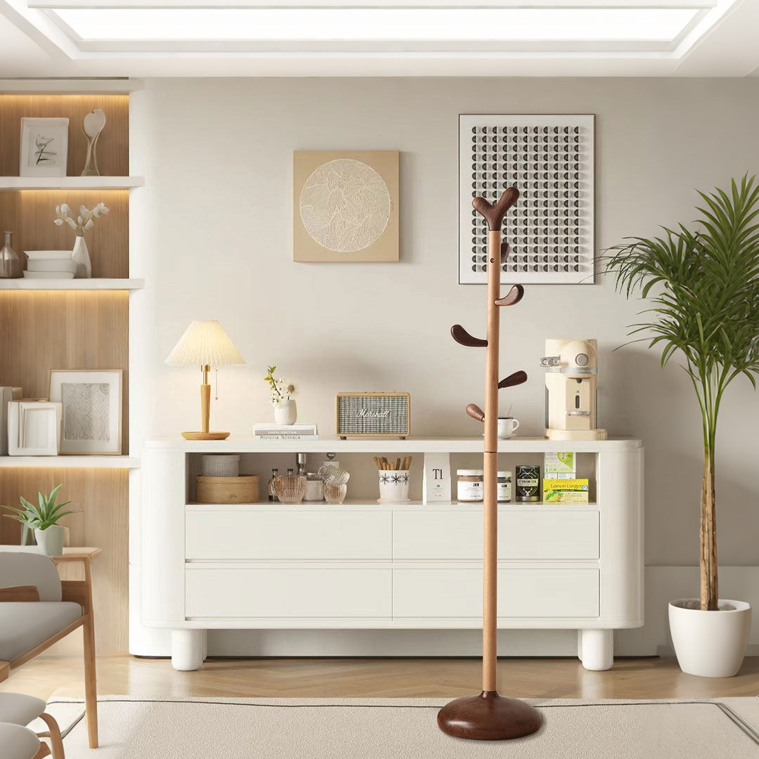 Julian Two-tone Wood Coat Stand With Basket