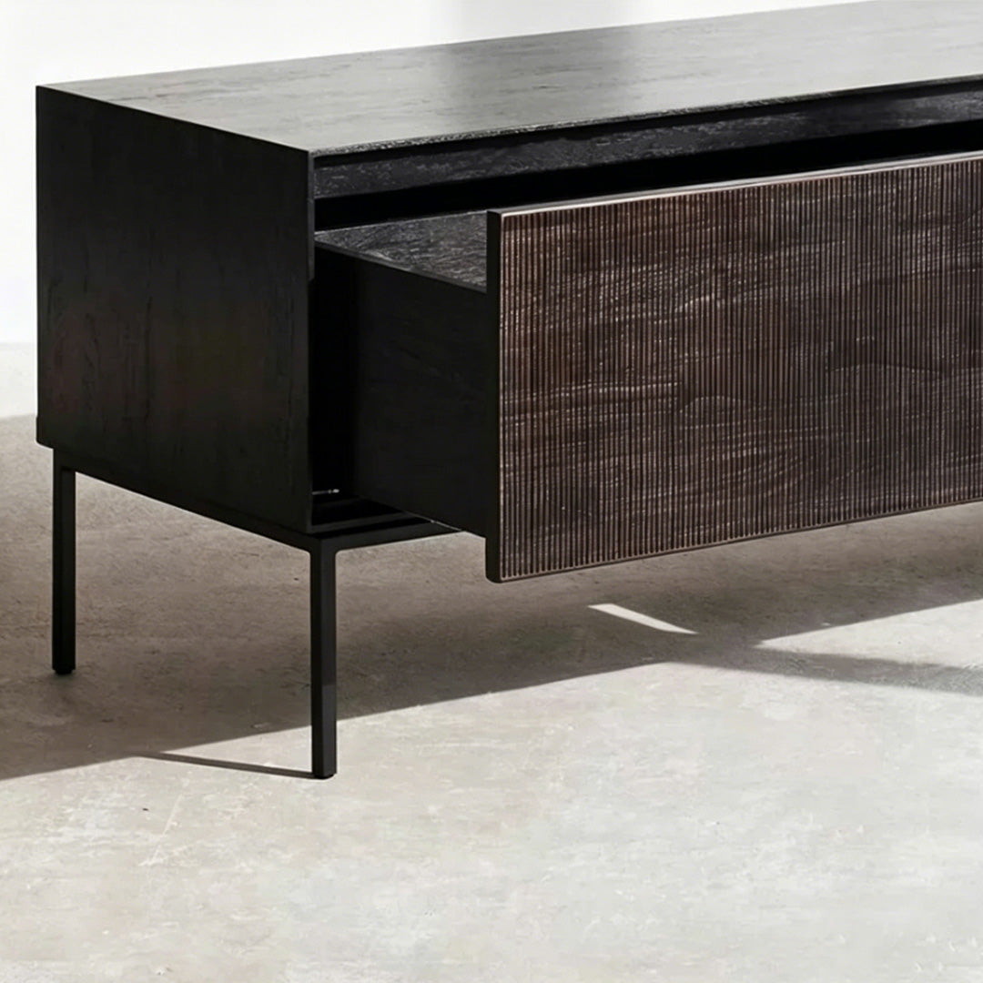 Reuben Matte Black Low Storage Unit
