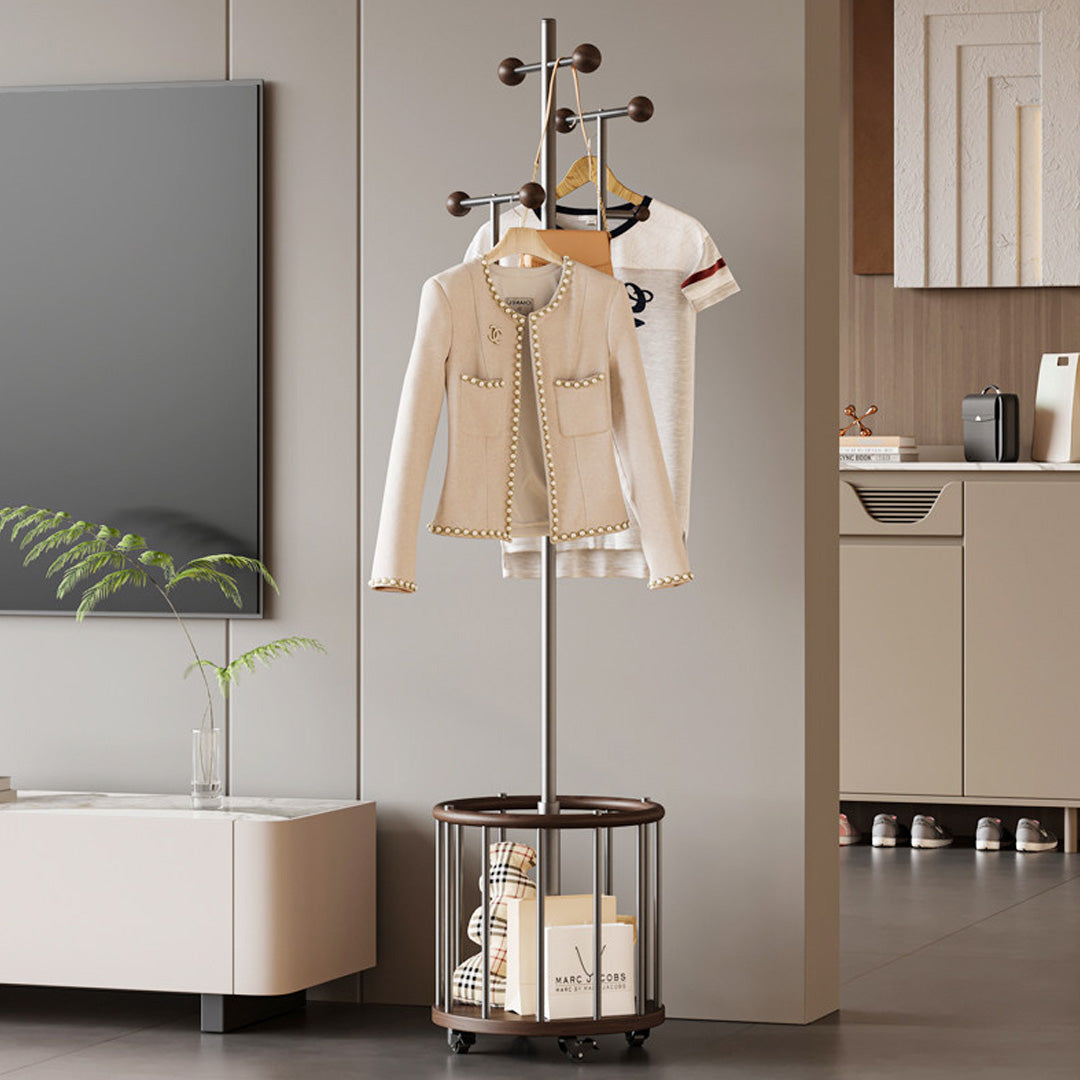 Fulbourn Brown And Metal Freestanding Coat Rack