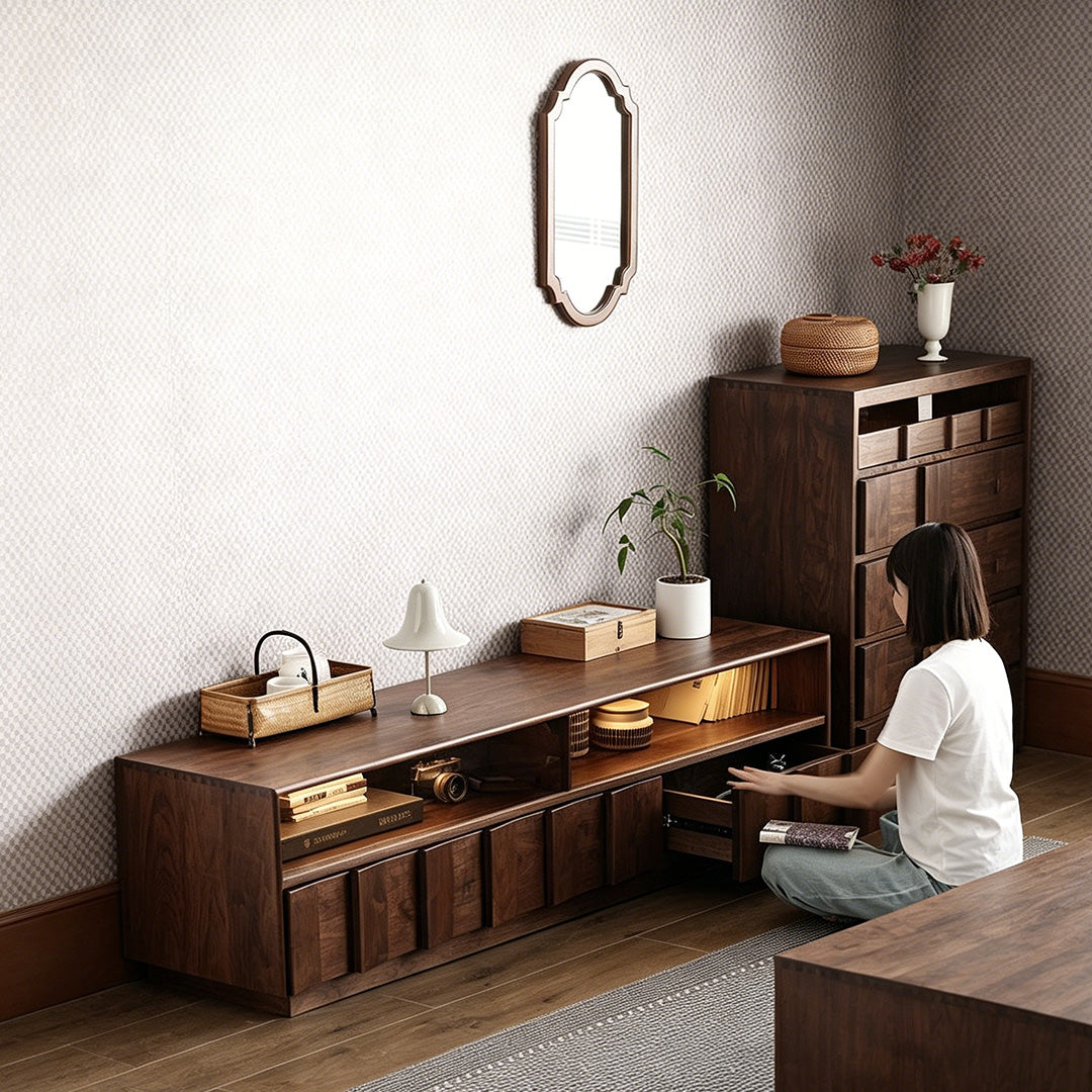 Timothy Walnut Wood Media Console