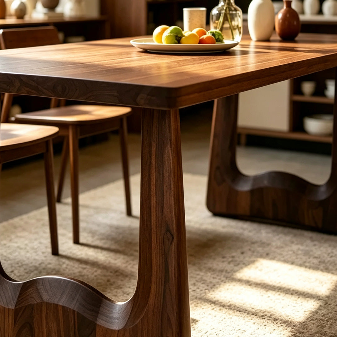 Jude Walnut Solid Wood Dining Table