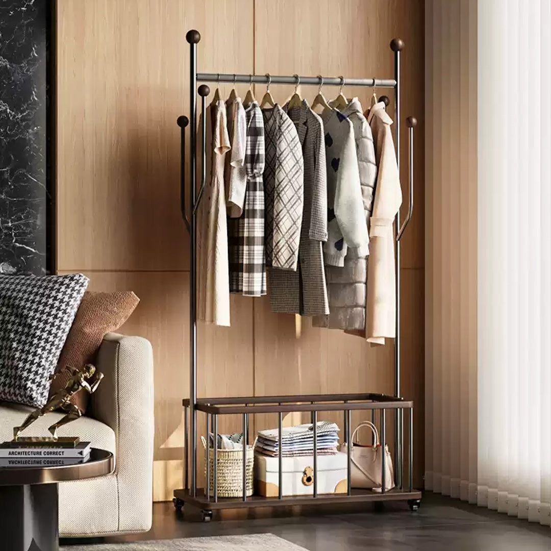Fulbourn Bronze & Wood Freestanding Garment Rack