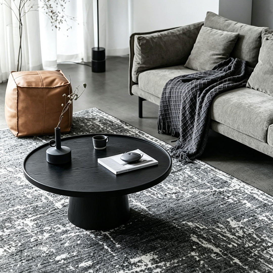 Emmett Matte Black Round Coffee Table