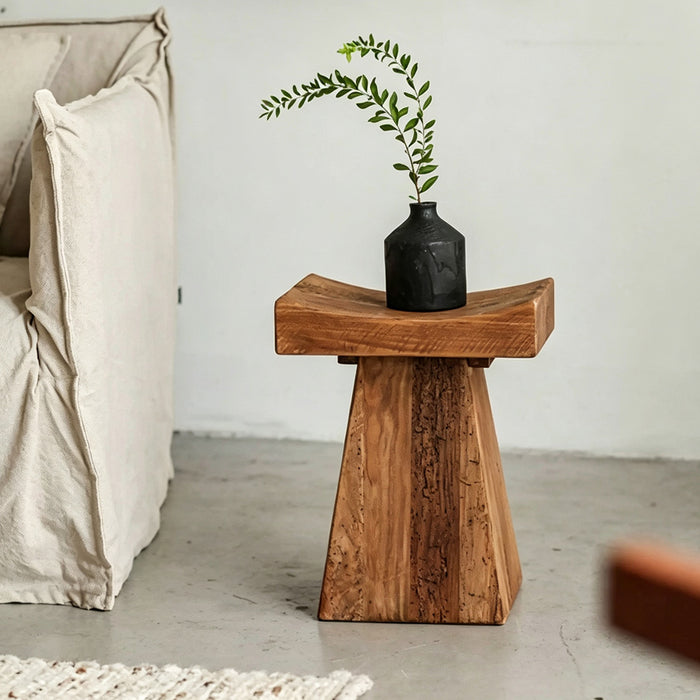 Gilbert Natural Wood Sculpted Side Table