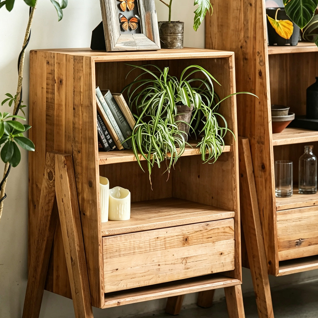 Henry Natural Wood Freestanding Shelf Unit