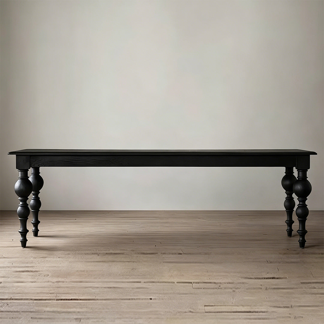 Dane Matte Black Turned Leg Dining Table