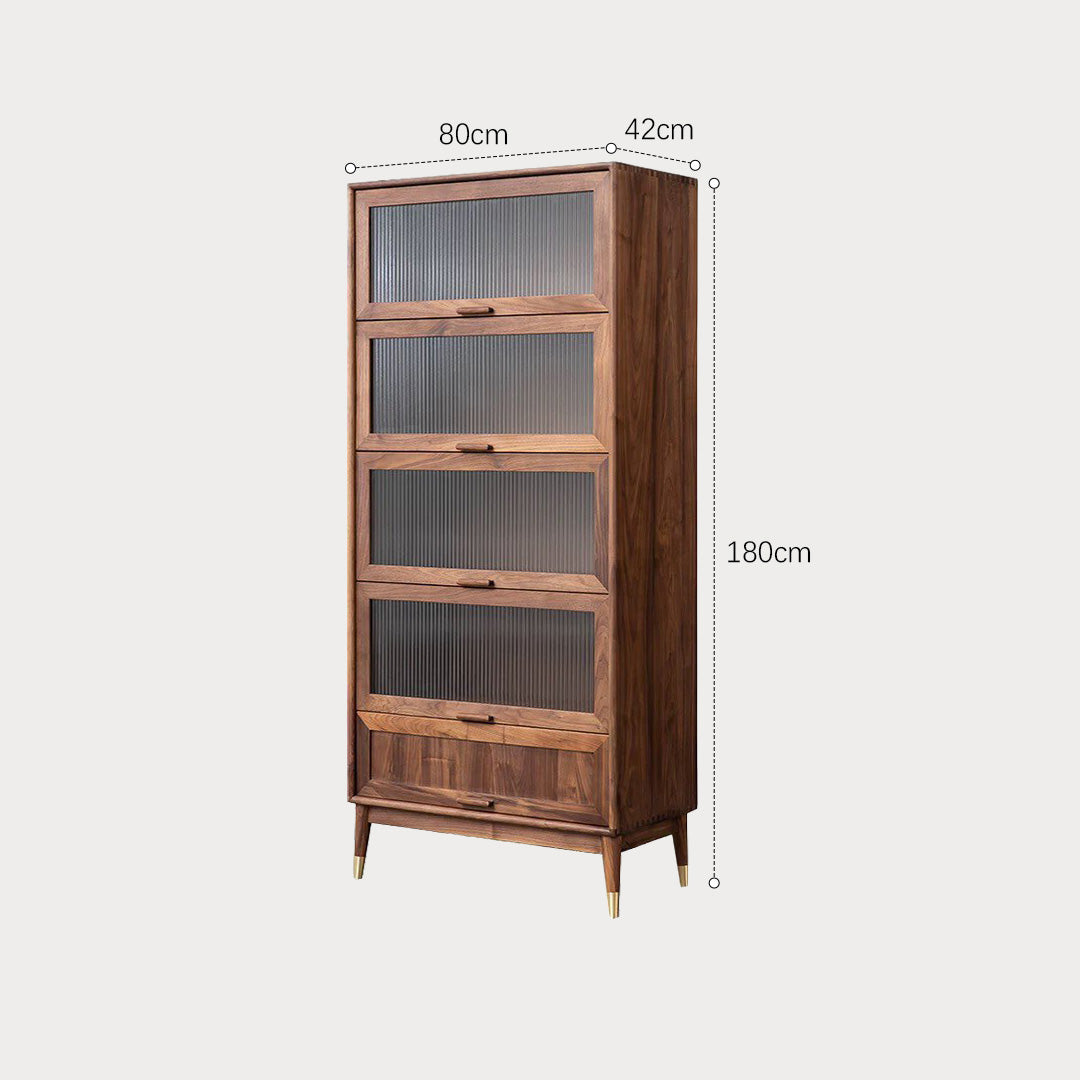 Benjamin Walnut Glass-front Display Cabinet