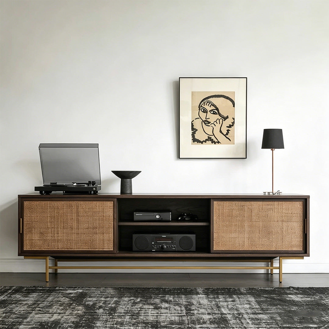 Dylan Natural Woven Rattan Media Console