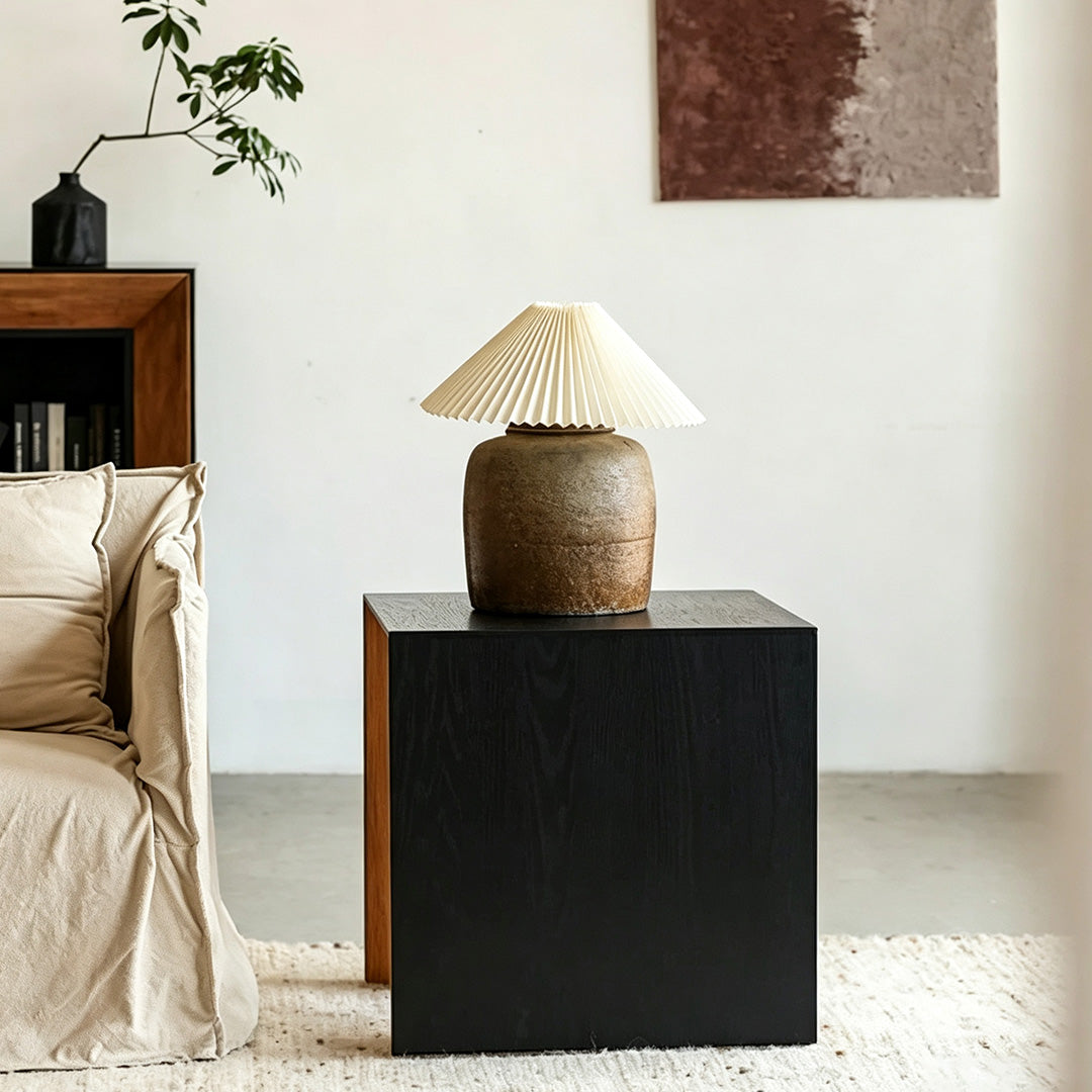 Ferris Black Oak And Natural Wood Side Table
