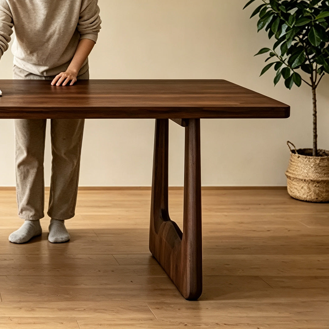 Jude Walnut Solid Wood Dining Table